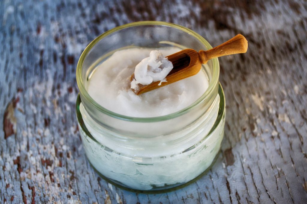 coconut oil in glass